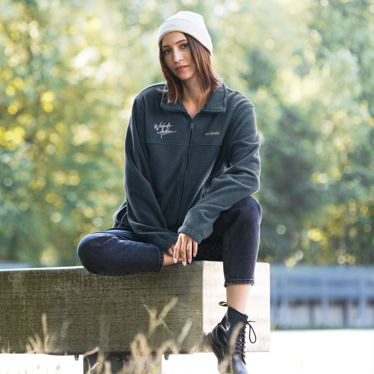 Wickedly Awesome Unisex Columbia fleece jacket