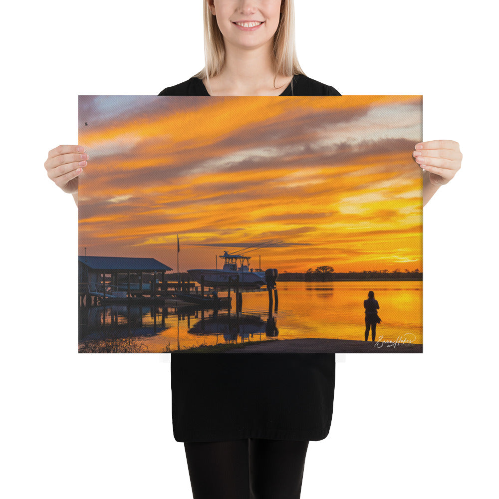 Reflecting | Sunset at Hagley Landing - Premium Canvas Print