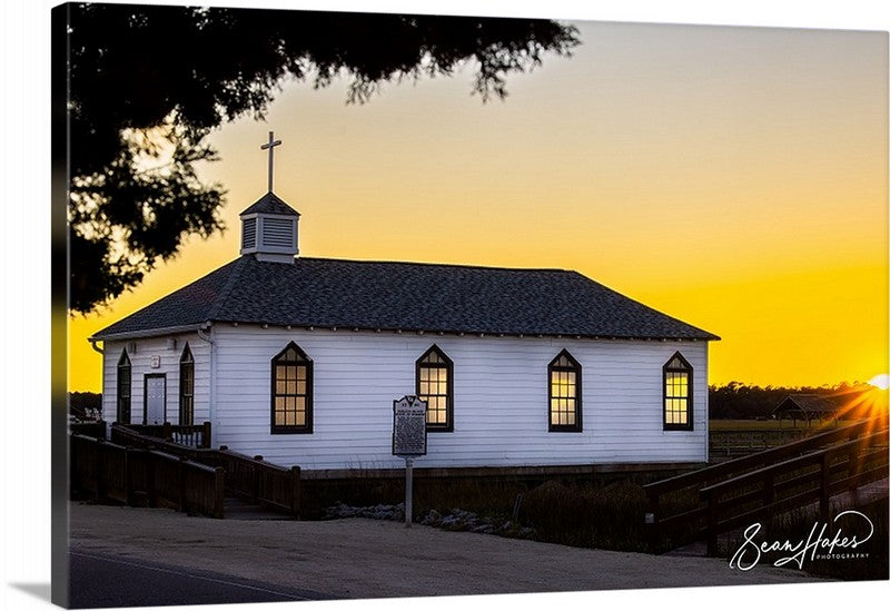 Pawleys Island Chapel at Sunset | 24" X 36" Wall Canvas