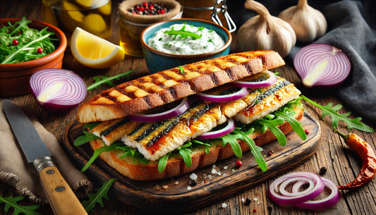 Spanish Mackerel Sandwich Recipe with Sweetened Fillets & Arugula