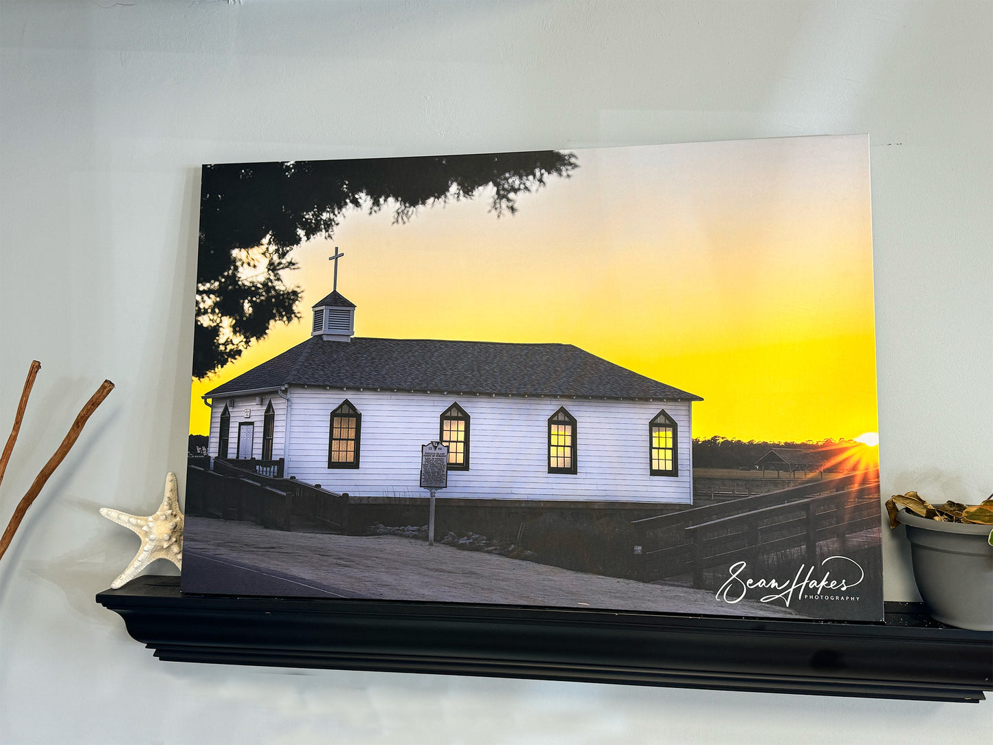 Limited: Pawleys Island Chapel at Sunset | 24" X 36" Wall Canvas