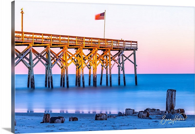 Pawleys Island Pier @ Sunset - 36" x 24" Post-Hurricane Ian