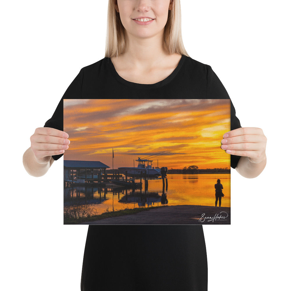 Reflecting | Sunset at Hagley Landing - Premium Canvas Print