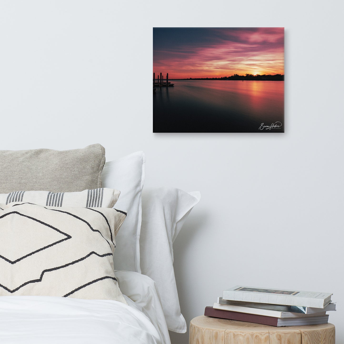 East Bay Street Landing Sunset Canvas - Georgetown, SC