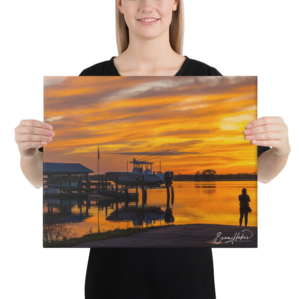 Reflecting | Sunset at Hagley Landing - Premium Canvas Print