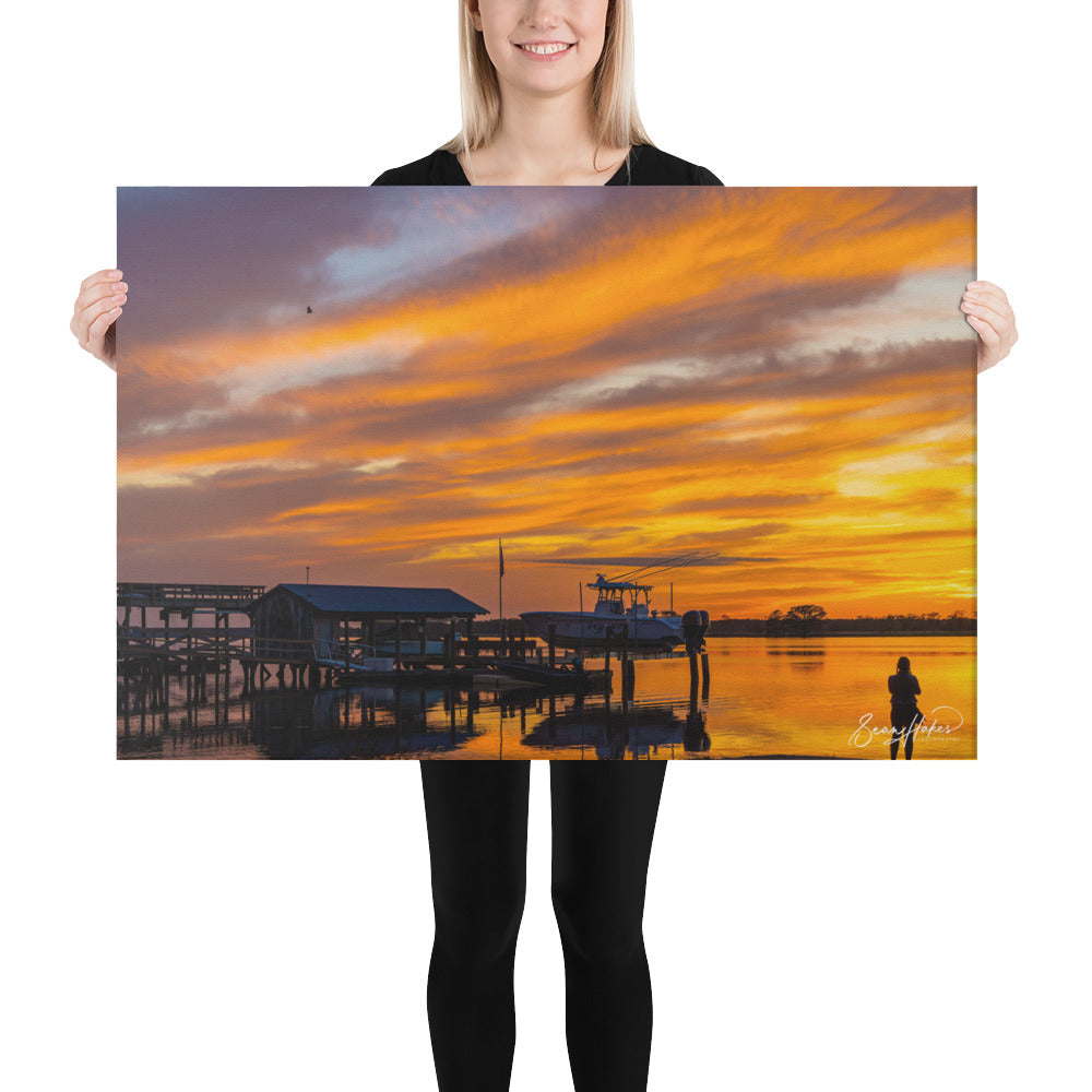 Reflecting | Sunset at Hagley Landing - Premium Canvas Print